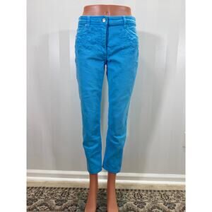 ETRO Women’s Sky Blue Ankle Jeans w/ Embroidered Detailing Sz 27